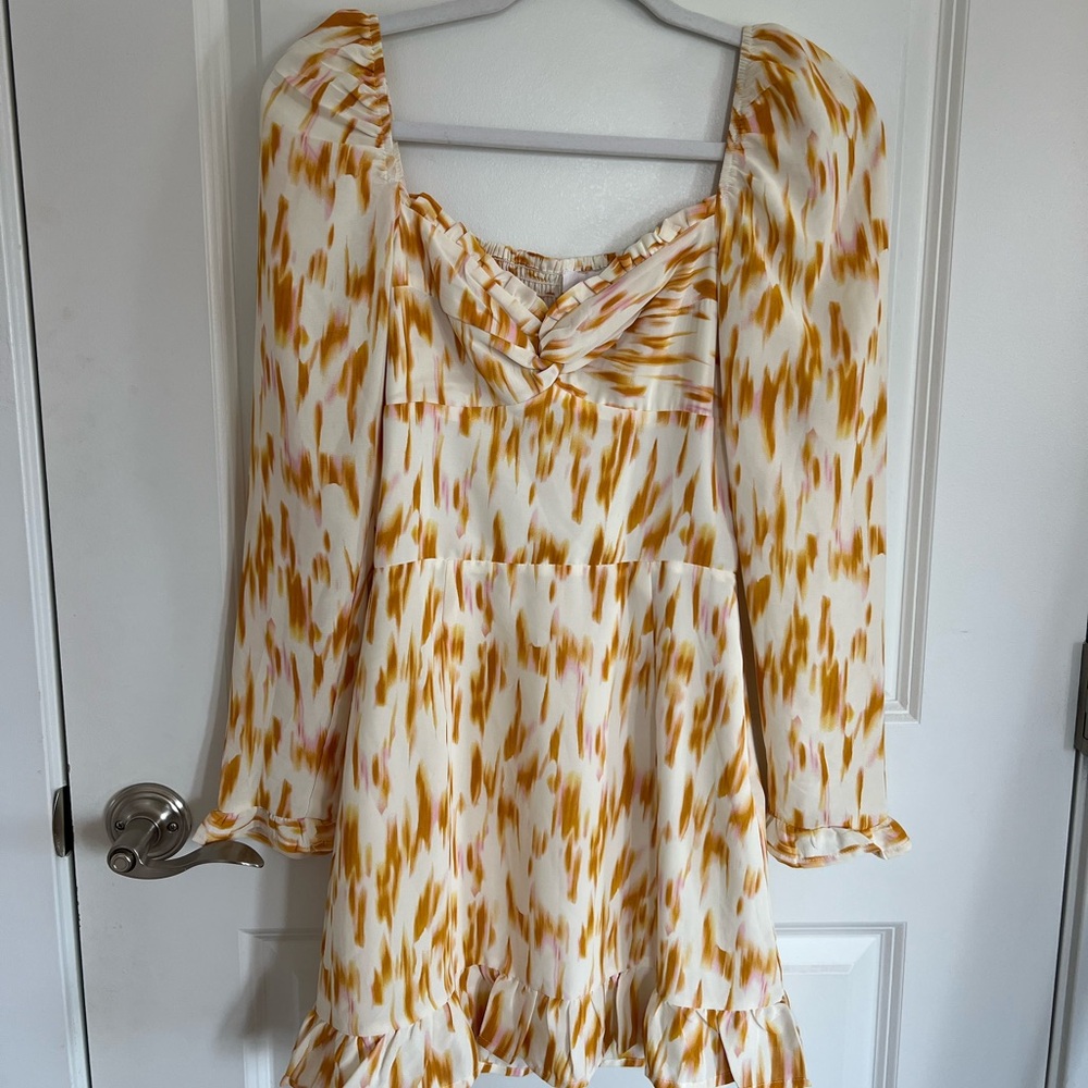 Rahi Ruffled Colorful Long Sleeve Mini Dress